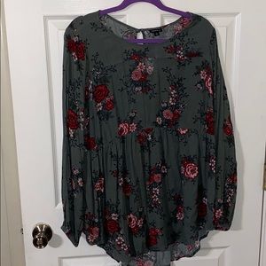Torrid Dark green babydoll blouse